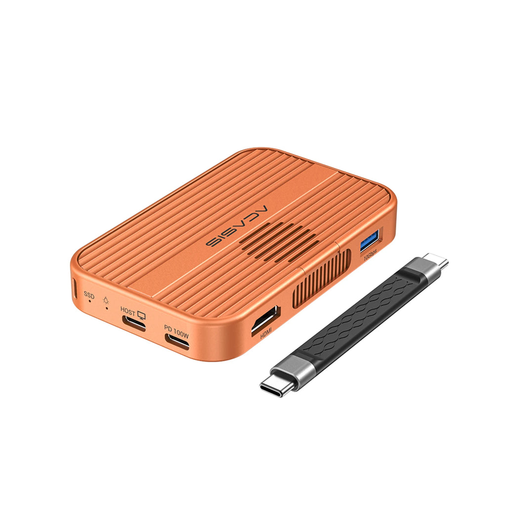 Acasis 10Gbps Magnetic M.2 NVMe SSD Enclosure & USB-C Docking Station with Cooling Fan for iPhone 17/17 Pro/iPhone 16/16 Pro