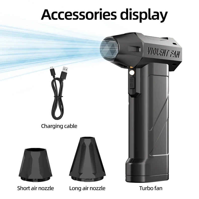 990,000 RPM powerful turbine fan, cordless vacuum cleaner, high-speed brushless motor, electric snow blower, LED lighting