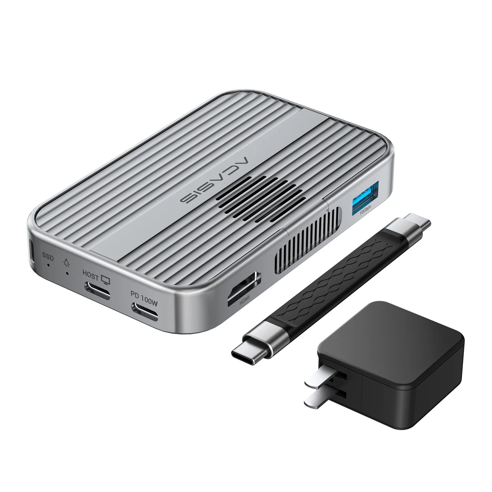 Acasis 10Gbps Magnetic M.2 NVMe SSD Enclosure & USB-C Docking Station with Cooling Fan for iPhone 17/17 Pro/iPhone 16/16 Pro