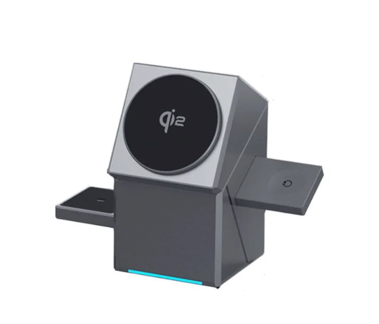 3 in 1 Qi2 Magnetic Wireless Charging Station for iPhone 12/13/1415/16/17, Apple Watch, and AirPods 15W Fast Charging