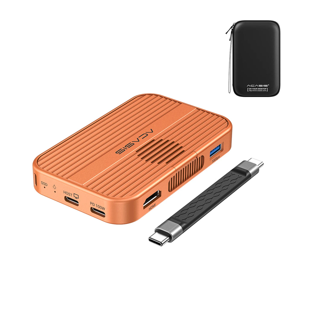 Acasis 10Gbps Magnetic M.2 NVMe SSD Enclosure & USB-C Docking Station with Cooling Fan for iPhone 17/17 Pro/iPhone 16/16 Pro