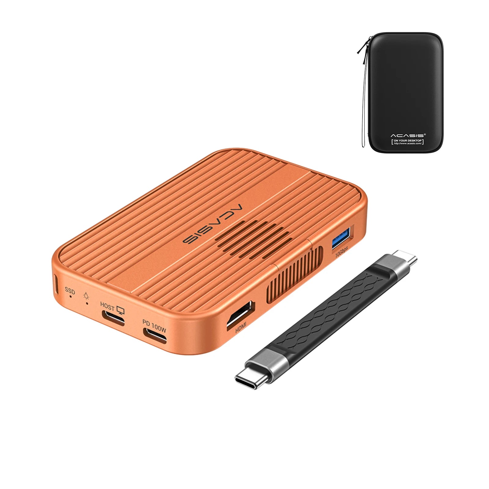 Acasis 10Gbps Magnetic M.2 NVMe SSD Enclosure & USB-C Docking Station with Cooling Fan for iPhone 17/17 Pro/iPhone 16/16 Pro