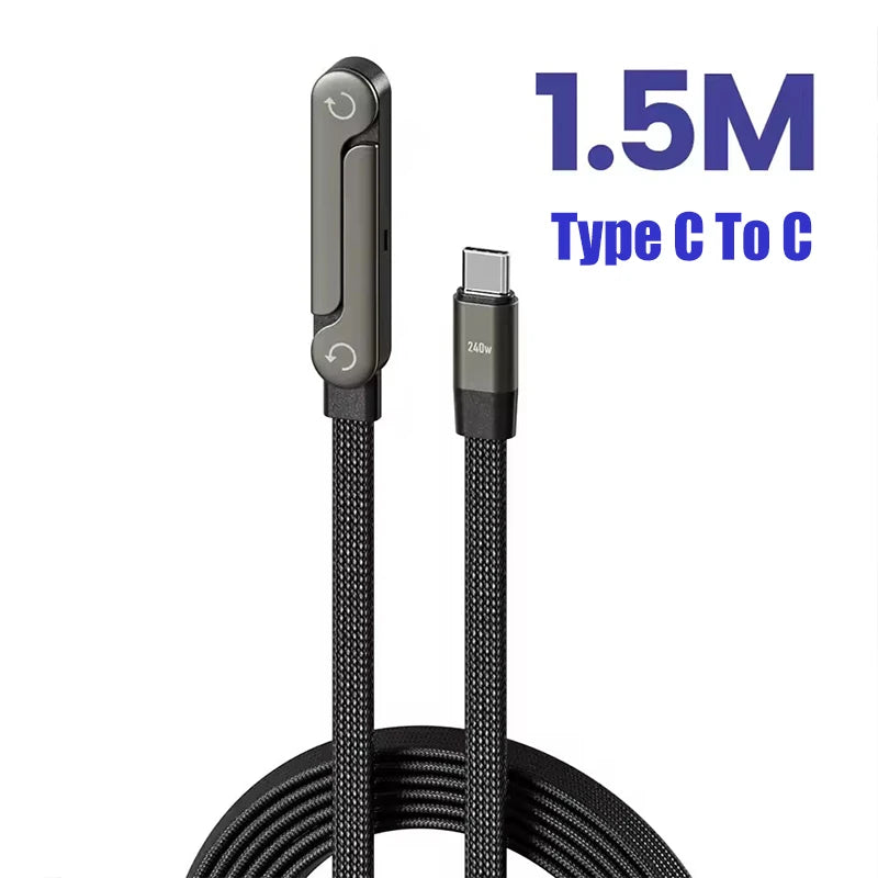 240W Cable 2 in 1 Type C To Type C Fast Charging Foldable Bracket Data Cable Type C Desktop Holder Charging Wire For Iphone17 16